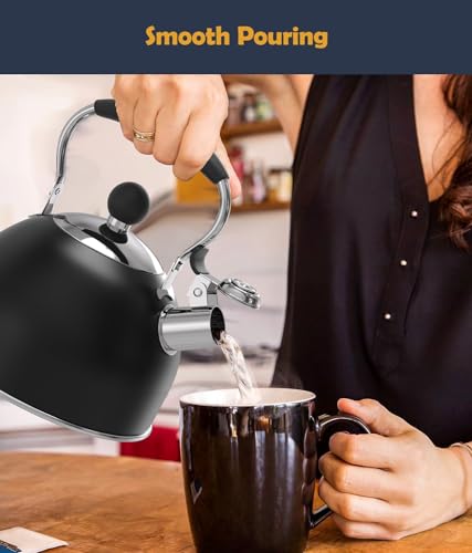 Tea Kettle 2 Quart Stainless Steel Whistling Tea Kettle