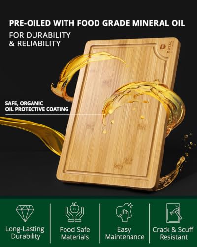 Wooden Cutting Boards for Kitchen Meal Prep & Serving (4 Count)
