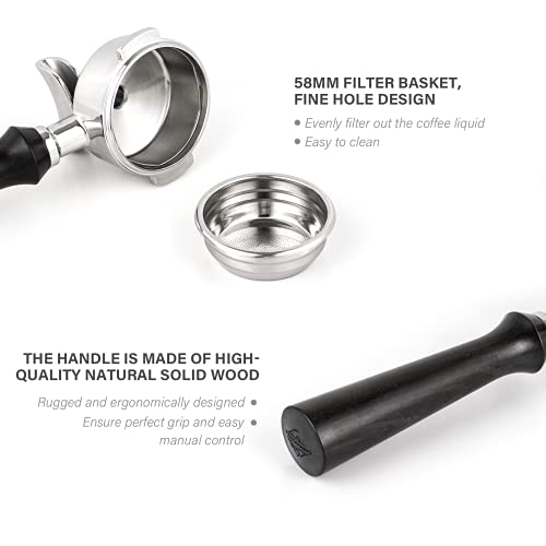 58mm Espresso Double Spouts Portafilter with 2 Ear