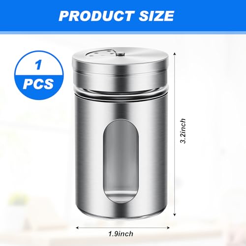 1 Pcs Spice Shakers Set with Adjustable Holes & Glass Window