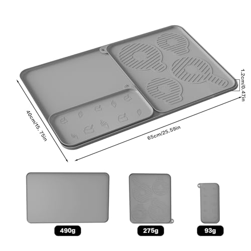 Silicone Coffee Mat 25"x16'' Large Coffee Bar Mat for Counter Station Accessories (3 Count)