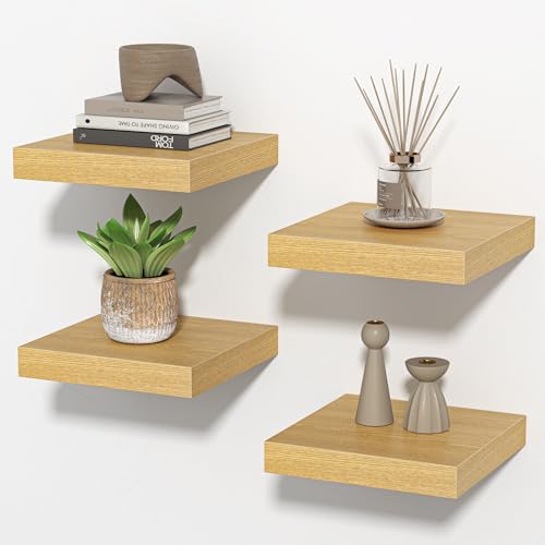 Square Floating Shelves for Wall (4 Count)