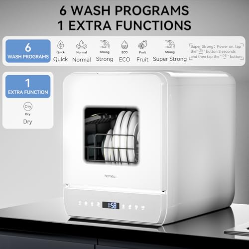 Slim Countertop Portable Dishwasher for Small Spaces