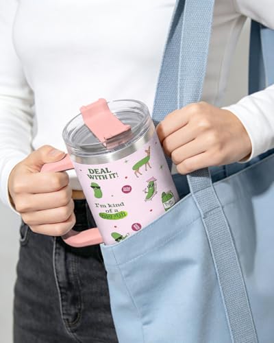 Funny Pickle Cute Big Dill Pun 40 oz Tumbler with Handle