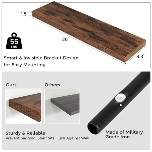36 Inch Floating Shelves for Wall (2 Count)