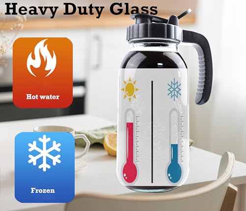 Cold Brew Coffee Maker Pitcher 2 Quart Glass Mason Jar With Spout Lid Filter Half Gallon Wide Mouth Iced Tea Brewing Jug Heavy Duty Handle Airtight & Leak