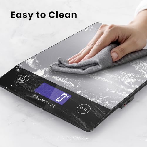 Food Scale 33lb Rechargeable 304 Stainless Steel Digital Kitchen Scale Weight Grams and Ounces with LCD Display and Type