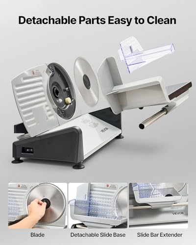 Meat Slicer 7.5 inch 200W Electric Deli Slicer Machine with SUS420 Blade