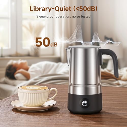 All-in-1 Milk Frother and Steamer, 17oz Stainless Steel Jug, 600W