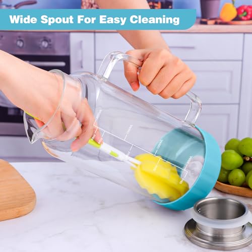 68oz Glass Pitcher with Lid and Handle for Fridge