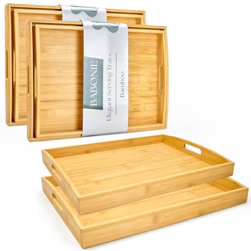 Bamboo Serving Tray Set of 4 (4 Count)