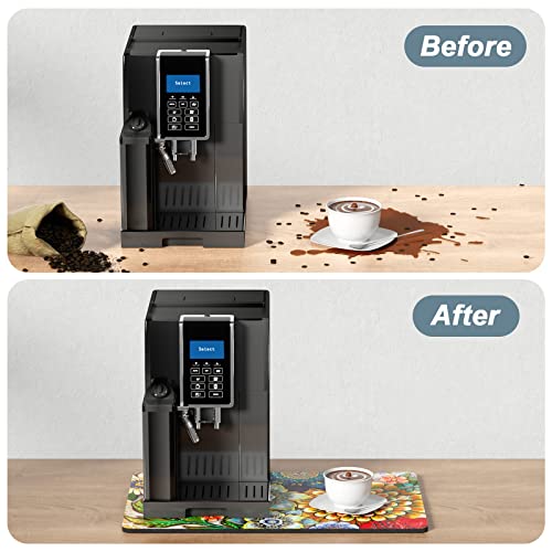 Coffee Mat 12" x 19" Cute Flower Theme Coffee Bar Mats for Espresso Machine Station Accessories and Organizer