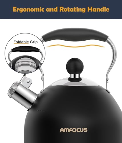Tea Kettle 2 Quart Stainless Steel Whistling Tea Kettle