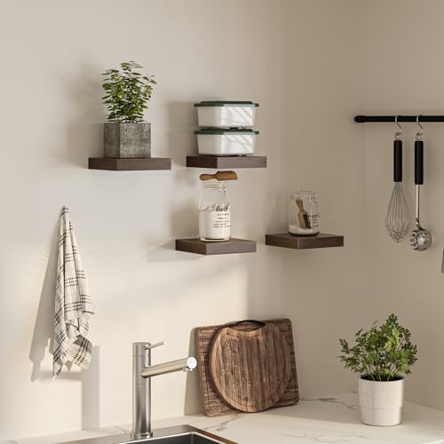 Square Floating Shelves for Wall (4 Count)