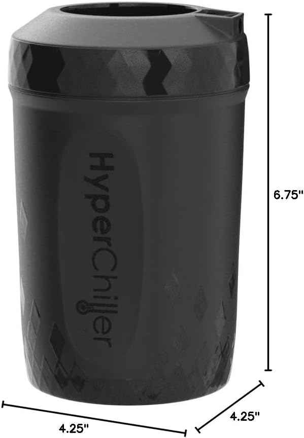 HyperChiller HC3 Patented Iced Coffee/Beverage Cooler, NEW, IMPROVED,STRONGER AND MORE DURABLE! Ready in One Minute, Reusable for Iced Tea, Wine, Spirits, Alcohol, Juice, 12.5 Oz, Black