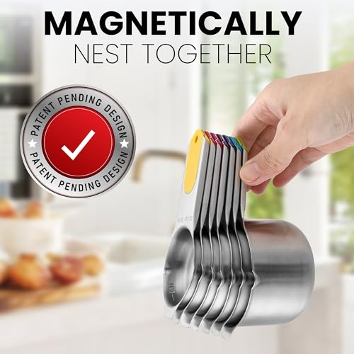 Magnetic Stainless Steel Measuring Cups Set of 7