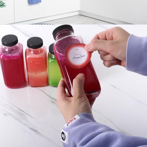 12 oz 3 Pack Glass Juice Bottles with Lids (6 Count)
