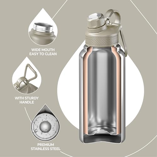 Insulated Stainless Steel Water Bottle with 2 Leak