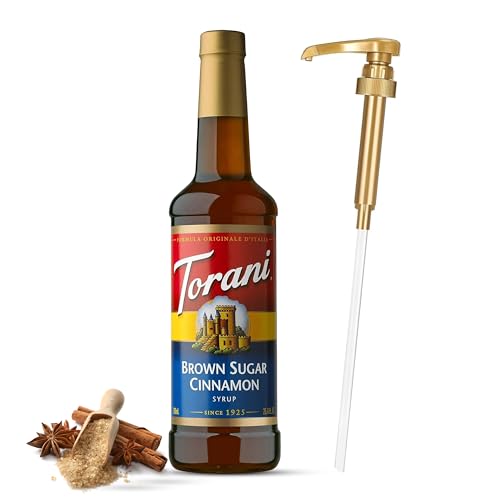 Jimoco® Syrup Pump Dispenser + Torani® Brown Sugar Cinnamon Syrup (25.4 Fl Oz)