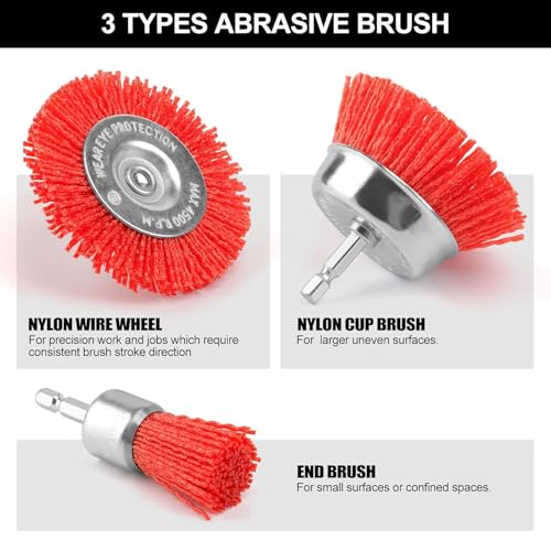 9 Pack Nylon Filament Abrasive Wire Sanding Brush Wheel (9 Count)
