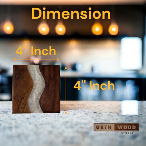 Wood Coaster Set for Drinks (4 Count)