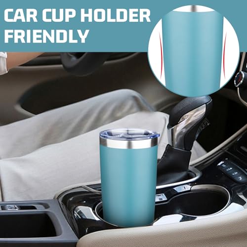 20oz Tumbler with Lid Double Wall Vacuum Insulated Travel Coffee Mug Stainless Steel Thermal Cup Powder Coated Sturdy Coffee Tumbler Bulk for Hot and Cold Beverage (4 Count)