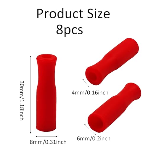 8Pcs Silicone Straw Tips