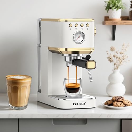 Slim Espresso Machine with Milk Frother for Home Latte