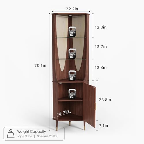 Tall Corner Bar Cabinet for Liquor