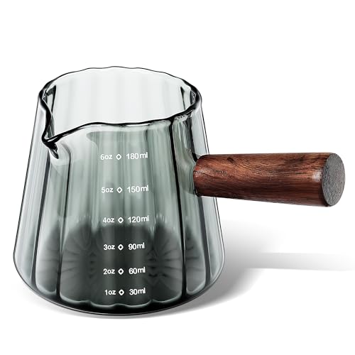 6 oz Grey Glass Measuring Cups with Spout