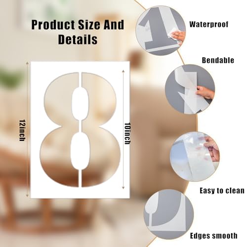 12 Inch Number Stencils Set (10 Count)