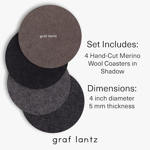 Bierfilzl Merino Wool Round Coasters Set of 4 (4 Count)