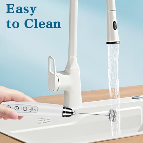 Milk Frother Wand Rechargeable Handheld Whisk Coffee 3 Speed Adjustable