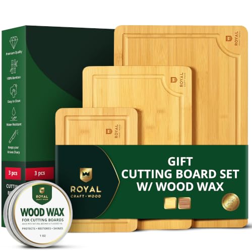 Wooden Cutting Boards for Kitchen Meal Prep & Serving (3 Count)