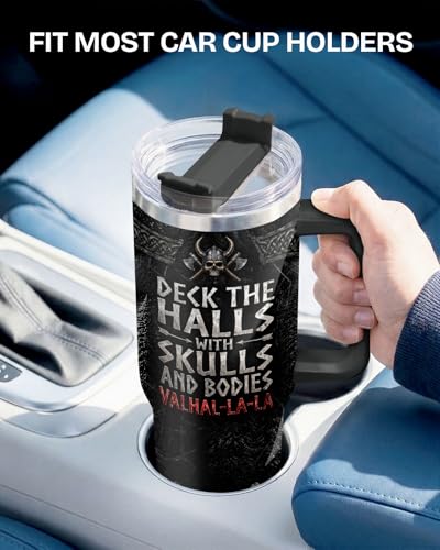 Viking Valhal La Funny Norse 40 oz Tumbler with Handle