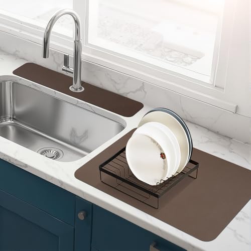 Dish Drying Mat + Faucet Mat for Kitchen Sink (2 Count)