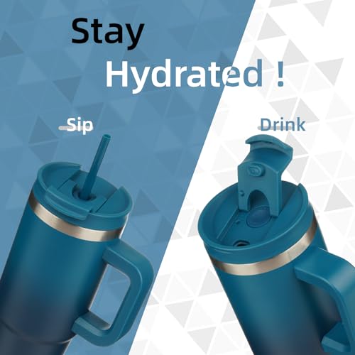 40 oz Insulated Tumbler Water Bottle with Handle