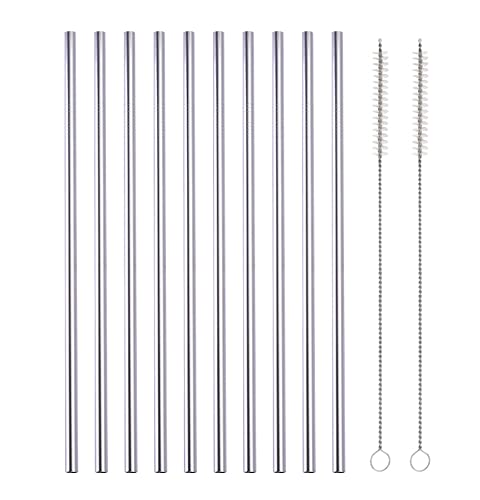 10 Pcs Stainless Steel Straws