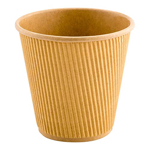 Ripple Wall Coffee Cups 500 Count 8 Ounce Insulated Kraft Paper Cups