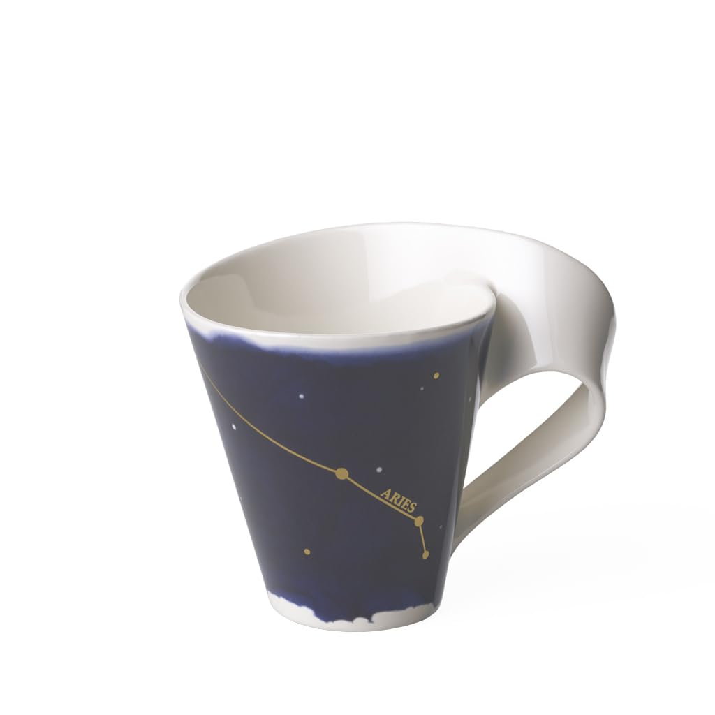 Porcelain Aries zodiac mug with handle, 10 oz