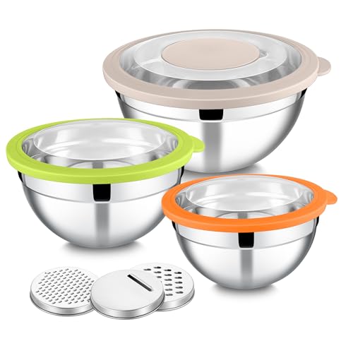 Mixing Bowls with Lids and Graters (3 Count)