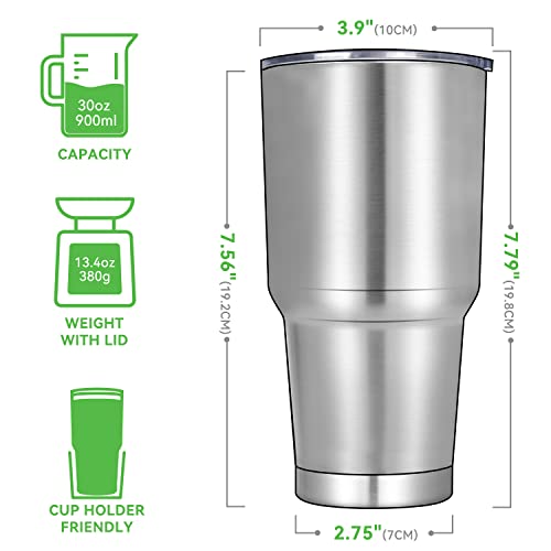 30 oz Tumbler with Lid and Straw (4 Count)