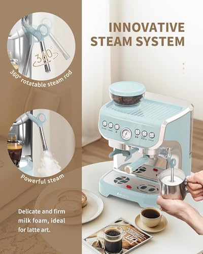Espresso Machine with Grinder and Steam Wand