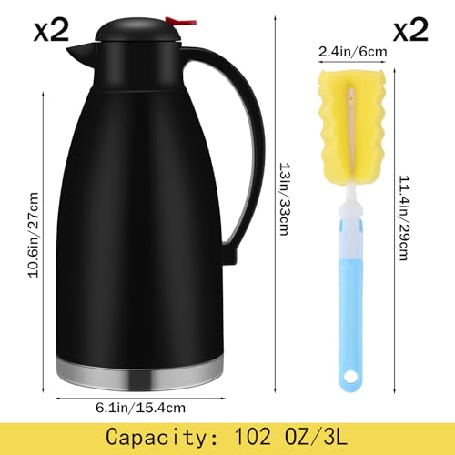 2 Pcs 102 oz Stainless Steel Thermal Coffee Carafe (2 Count)