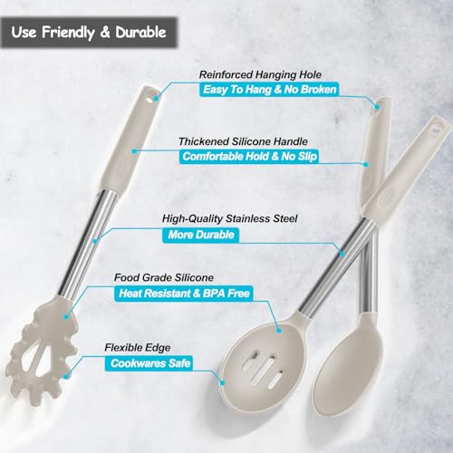 Silicone Spatula and Cooking Spoon (5 Count)