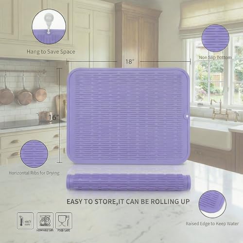 Silicone Dish Drying Mat for Multiple Usage