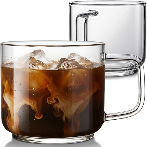 18oz Glass Coffee Mugs Set of 2 (36 Count)