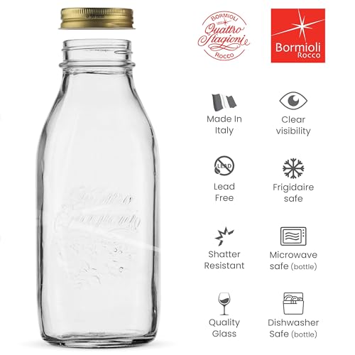 Quattro Stagioni Glass Milk Bottle 33.75 Ounce