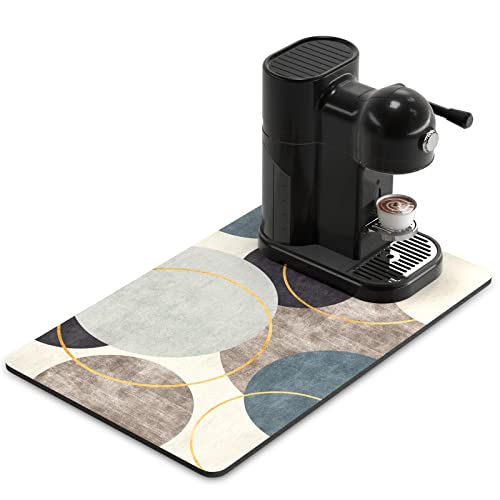 Coffee Mat 12" x 19" Cute Boho Theme Coffee Bar Mats for Espresso Machine Station Accessories and Organizer