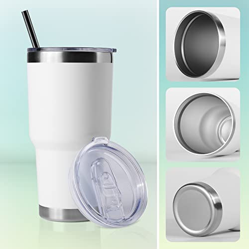 30 oz Tumbler with Lid and Straw (4 Count)